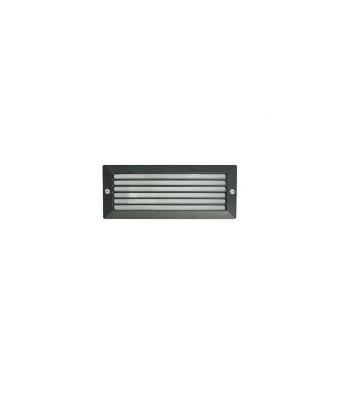 1 Light Outdoor Recessed Wall Light Black IP44, E27