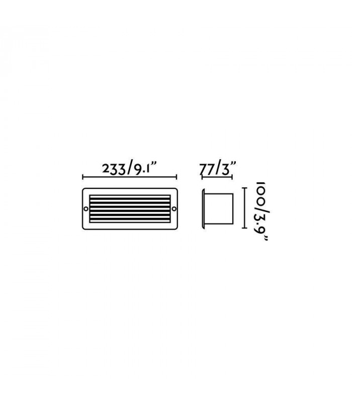 1 Light Outdoor Recessed Wall Light Black IP44, E27