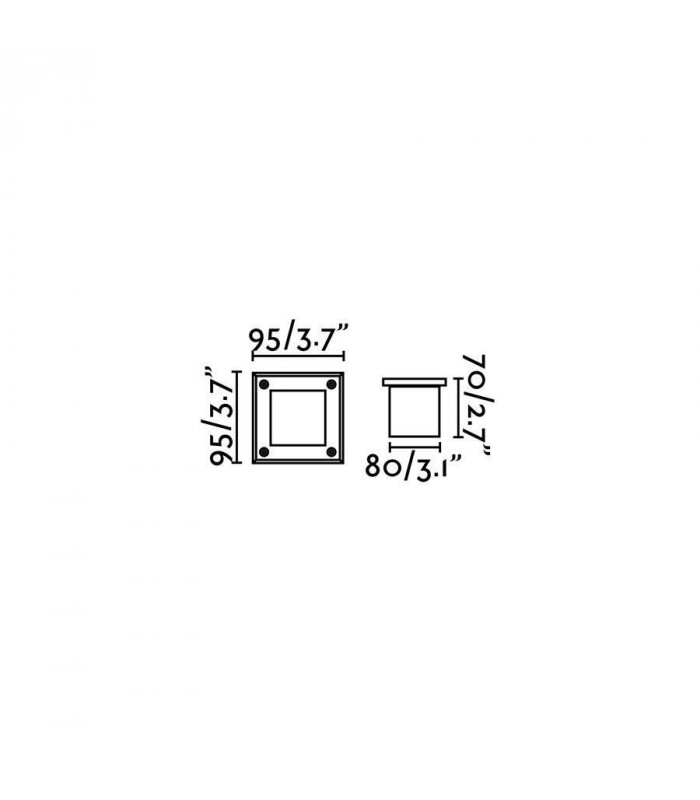 LED Square Recessed Outdoor Ground Light Matt Nickel IP67