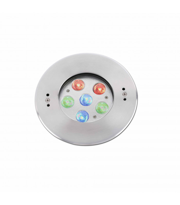 LED RGB Outdoor Recessed Spotlight Matt Nickel IP68