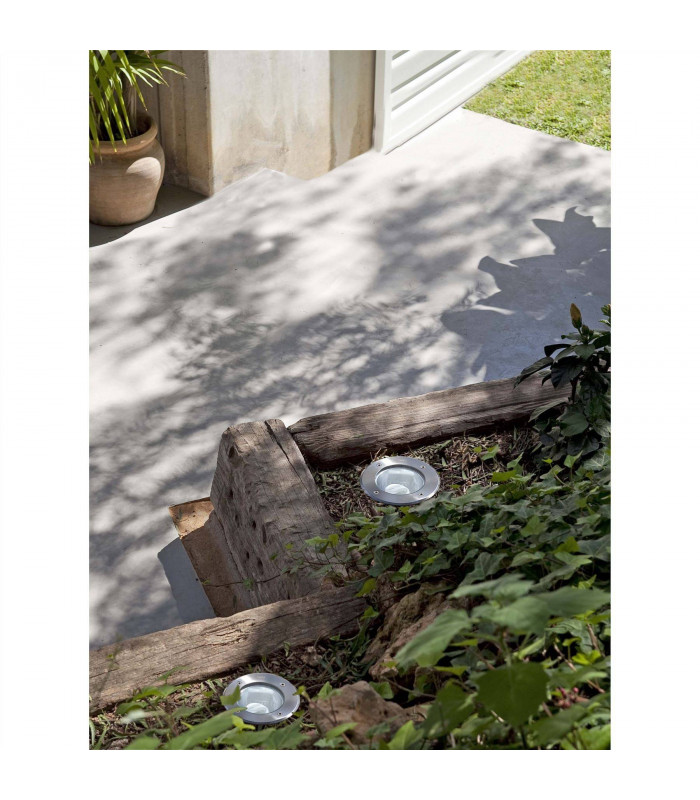 1 Light Large Outdoor Recessed Spotlight Matt Nickel IP67, E27