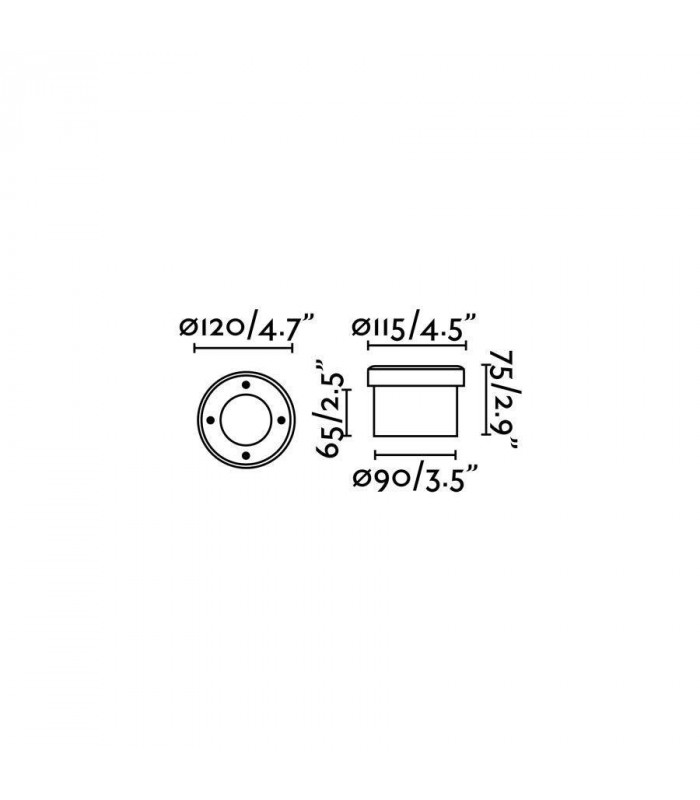 1 Light Outdoor Recessed Spotlight Matt Nickel IP67