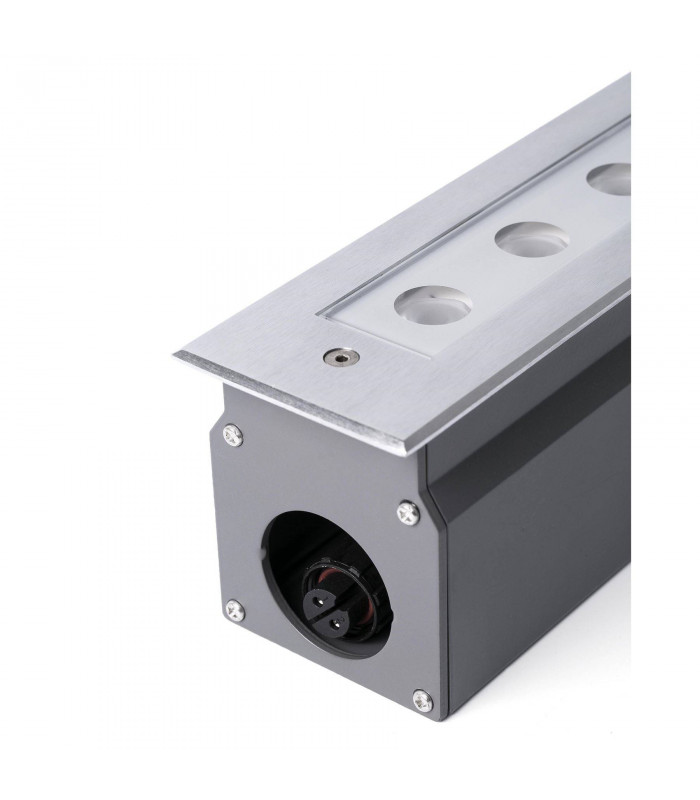 LED Recessed Outdoor Short Ground Light Matt Nickel IP67