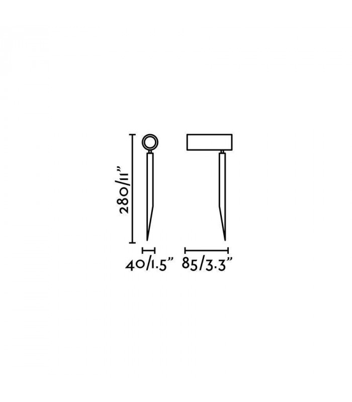 LED Outdoor Short Spike Light Black IP44
