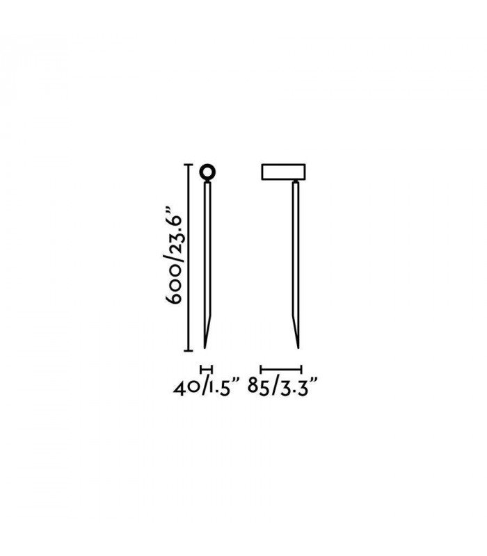 LED Outdoor Tall Spike Light Black IP44