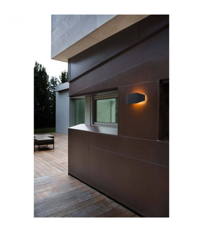 1 Light Outdoor Wall Light Dark Grey IP44, E27