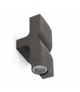 2 Light Outdoor Up Down Wall Light Dark Grey IP44, GU10