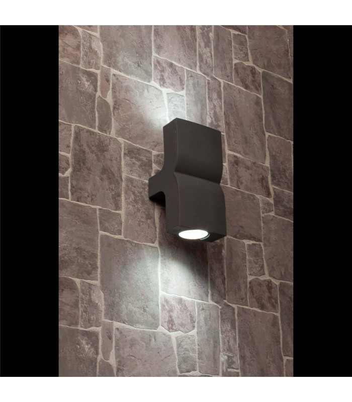 2 Light Outdoor Up Down Wall Light Dark Grey IP44, GU10