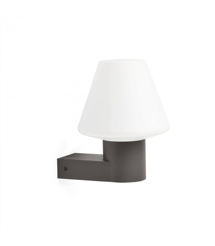 1 Light Outdoor Globe Wall Light Dark Grey IP44, E27 (SHADE NOT INCLUDED)