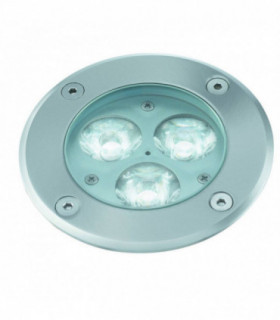 LED 3 Light Recessed Outdoor Pathway Ground Light Stainless Steel IP67
