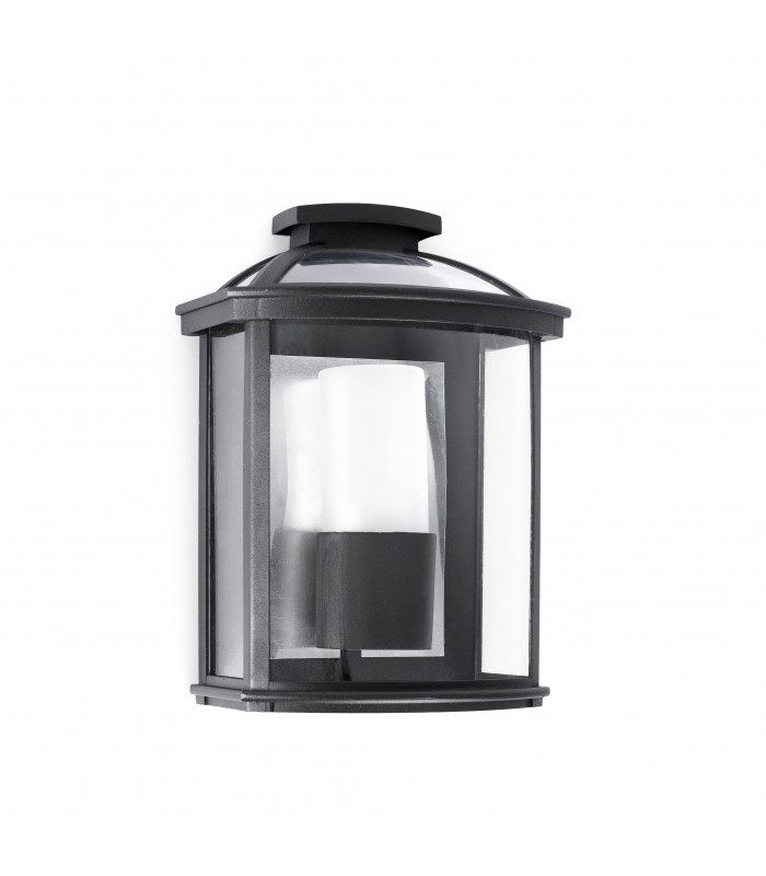 1 Light Outdoor Wall Lantern Black IP44, E27