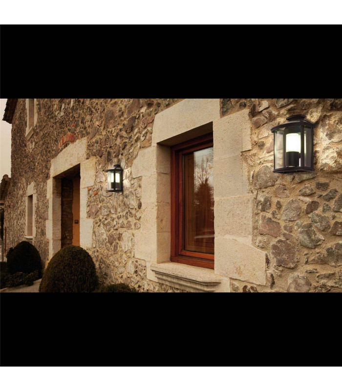 1 Light Outdoor Wall Lantern Black IP44, E27