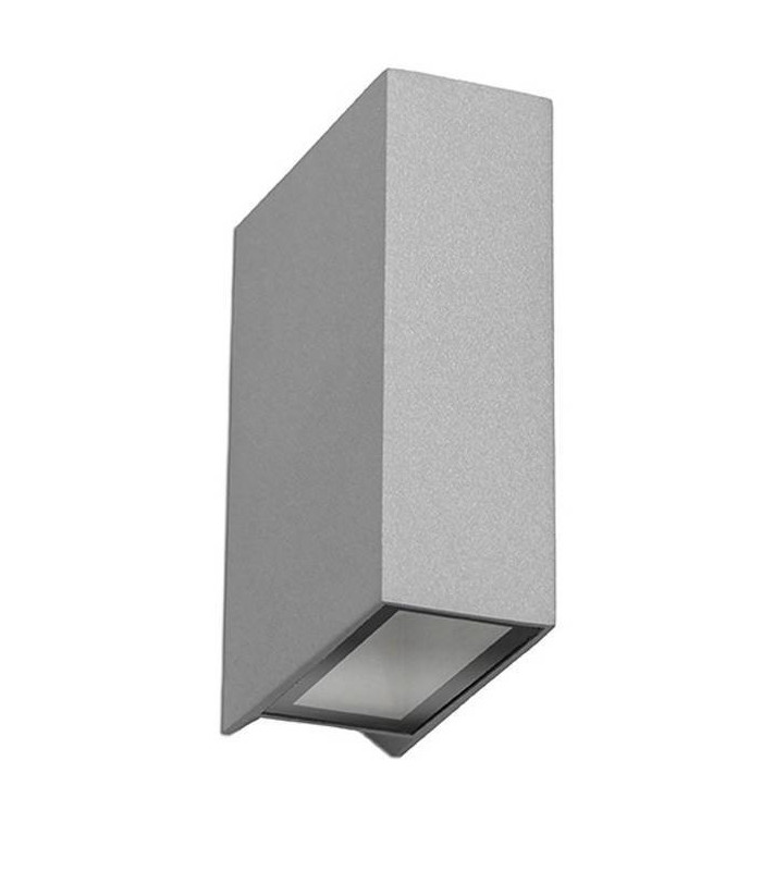 LED 2 Light Outdoor Up Down Wall Light Grey IP44
