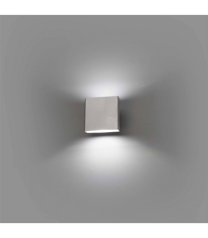 LED Outdoor Small Up Down Wall Light Matt Nickel IP44