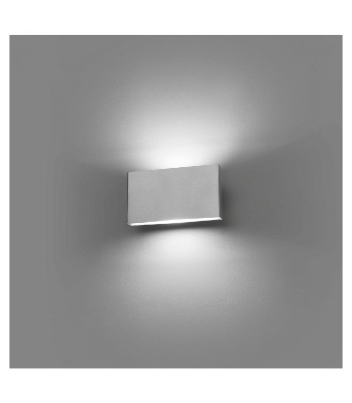LED Outdoor Large Up Down Wall Light Matt Nickel IP44