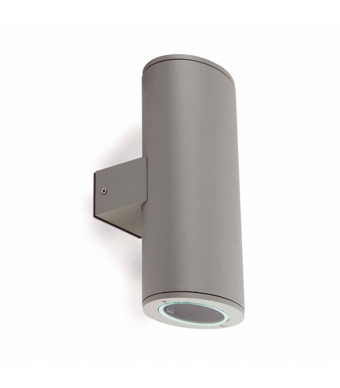 2 Light Outdoor Up Down Wall Light Grey IP44, GU10