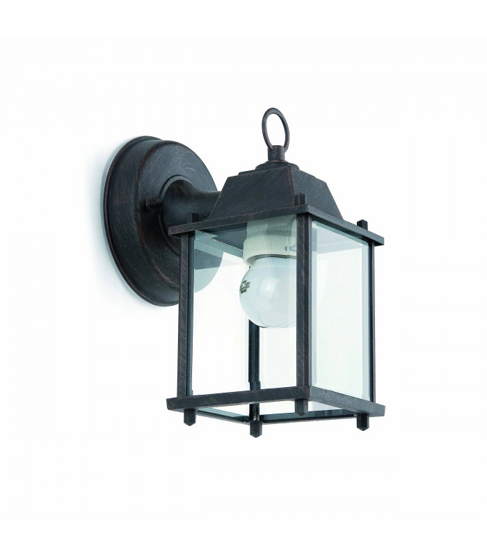 1 Light Outdoor Wall Lantern Rust Brown, E27
