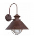 1 Light Outdoor Small Dome Wall Light Rust Brown, E27