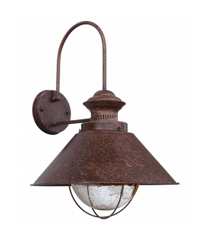 1 Light Outdoor Small Dome Wall Light Rust Brown, E27