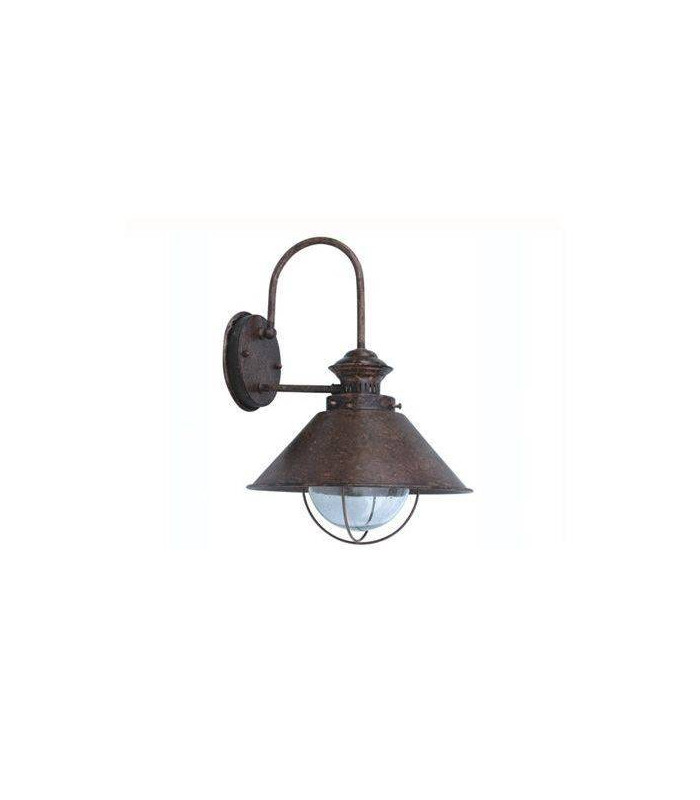 1 Light Outdoor Large Dome Wall Light Rust Brown, E27