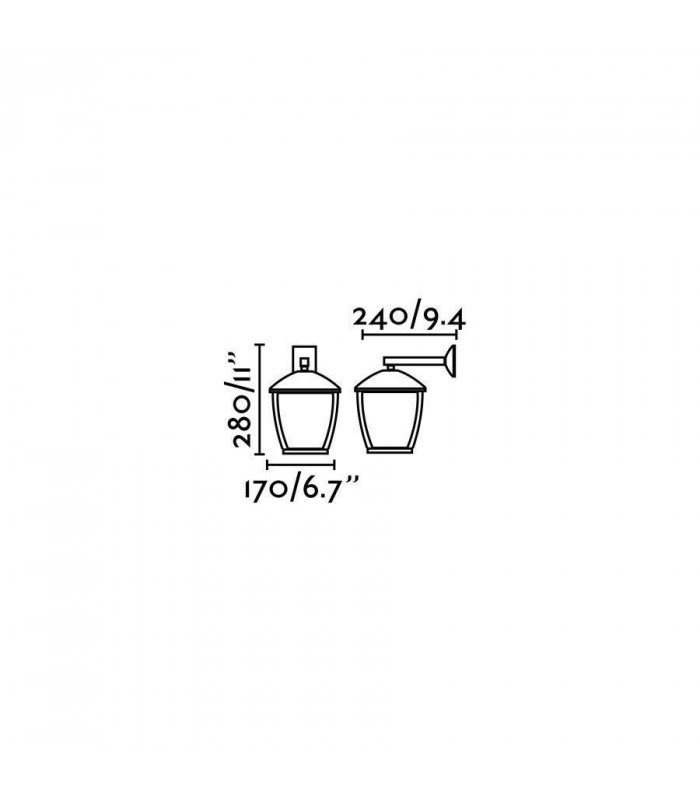 1 Light Outdoor Small Wall Lantern Dark Grey IP44, E27