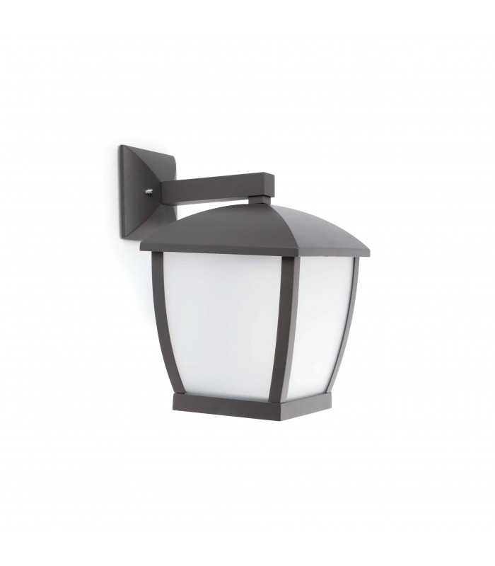 1 Light Outdoor Large Wall Lantern Dark Grey IP44, E27
