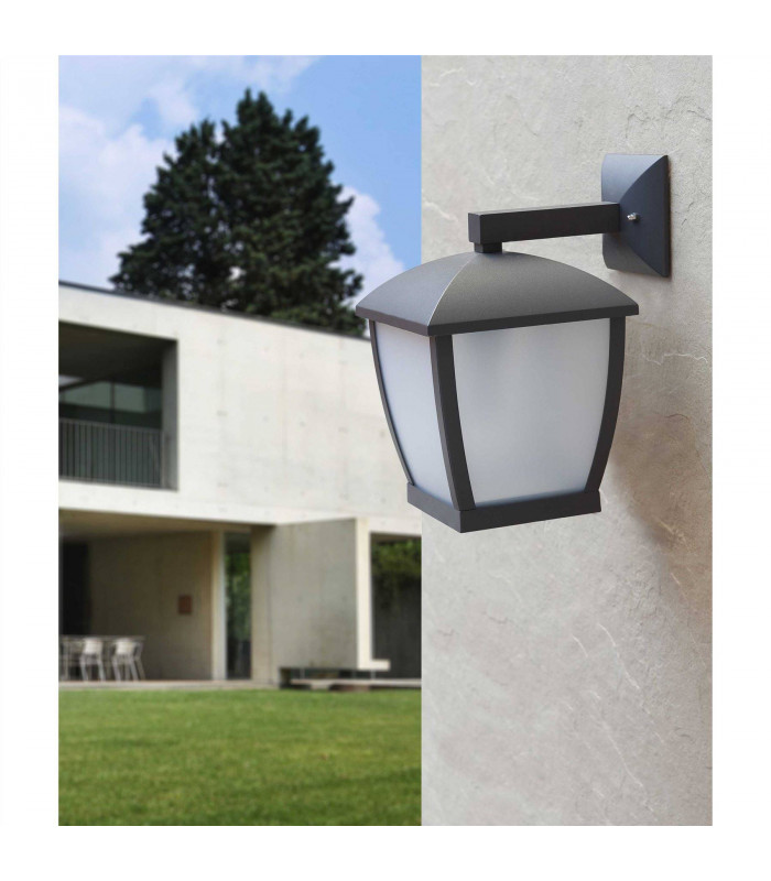 1 Light Outdoor Large Wall Lantern Dark Grey IP44, E27