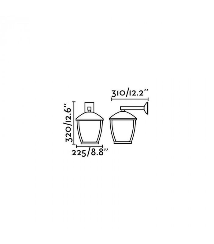 1 Light Outdoor Large Wall Lantern Dark Grey IP44, E27
