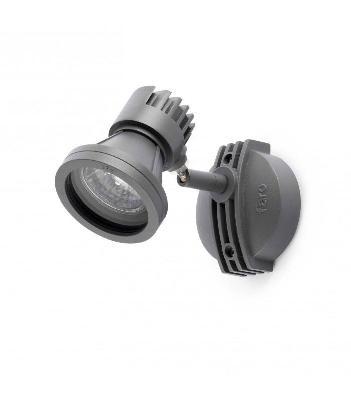 1 Light Outdoor Wall Spotlight Grey IP65, GU10
