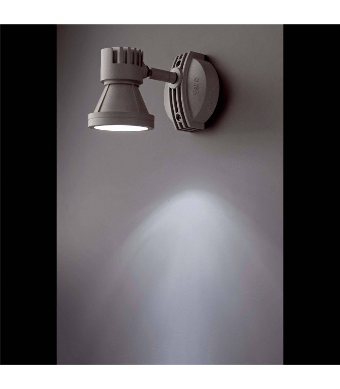 1 Light Outdoor Wall Spotlight Grey IP65, GU10