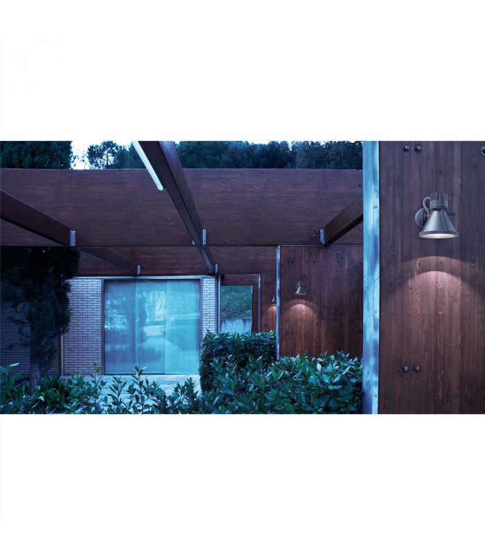 1 Light Outdoor Wall Spotlight Dark Grey IP65