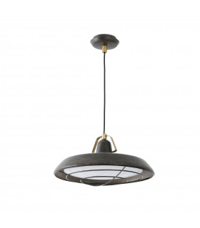 LED 1 Light Outdoor Dome Ceiling Pendant Light Old Brown IP44