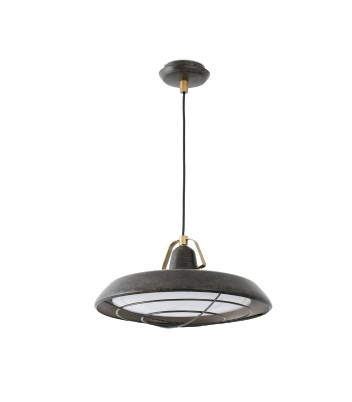 LED 1 Light Outdoor Dome Ceiling Pendant Light Old Brown IP44
