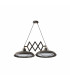 LED 2 Light Double Adjustable Outdoor Ceiling Pendant Bar Light Old Brown IP44