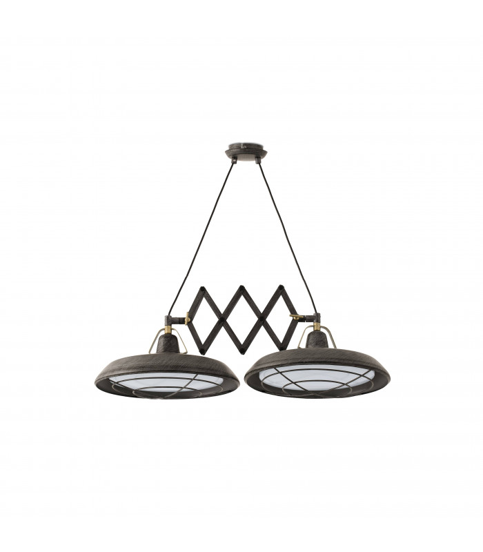 LED 2 Light Double Adjustable Outdoor Ceiling Pendant Bar Light Old Brown IP44