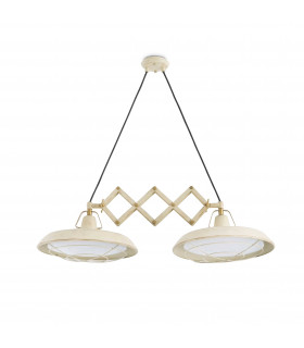 LED 2 Light Double Adjustable Outdoor Dome Ceiling Pendant Light Off-White IP44