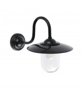 1 Light Outdoor Fisherman Dome Wall Light Black IP44, E27