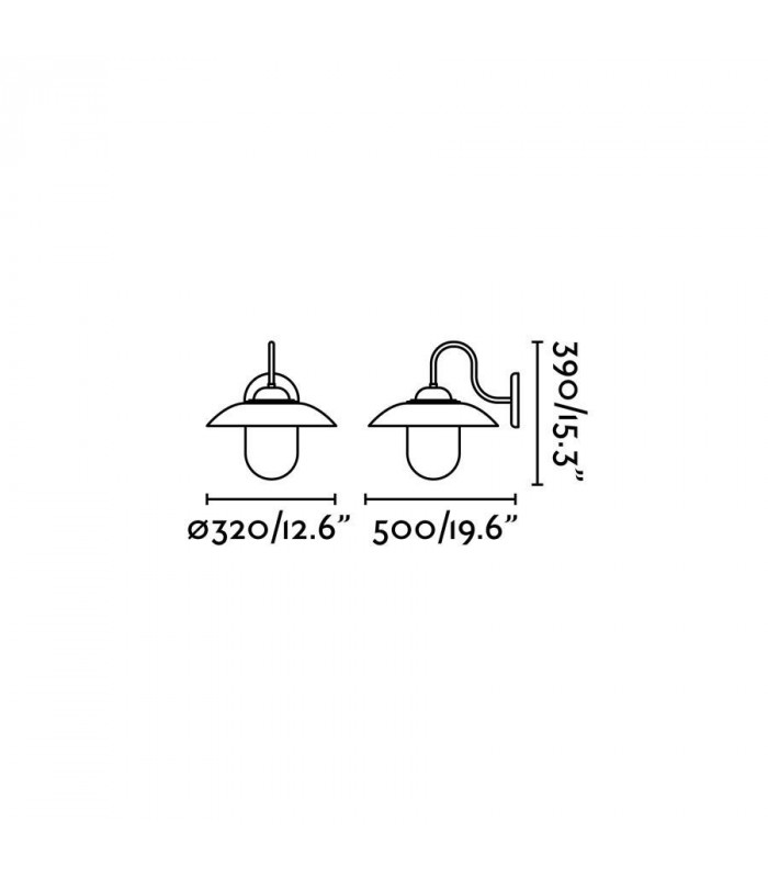 1 Light Outdoor Fisherman Dome Wall Light Black IP44, E27