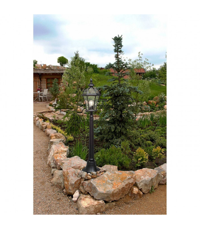 1 Light Outdoor Bollard Lantern Black, E27
