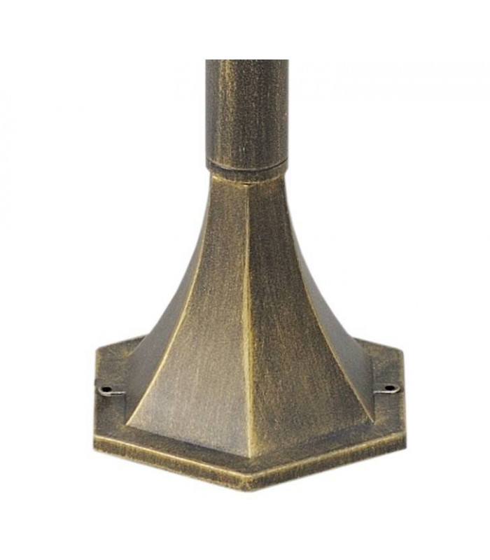 1 Light Outdoor Bollard Lantern Black, Gold with Clear Glass IP44, E27