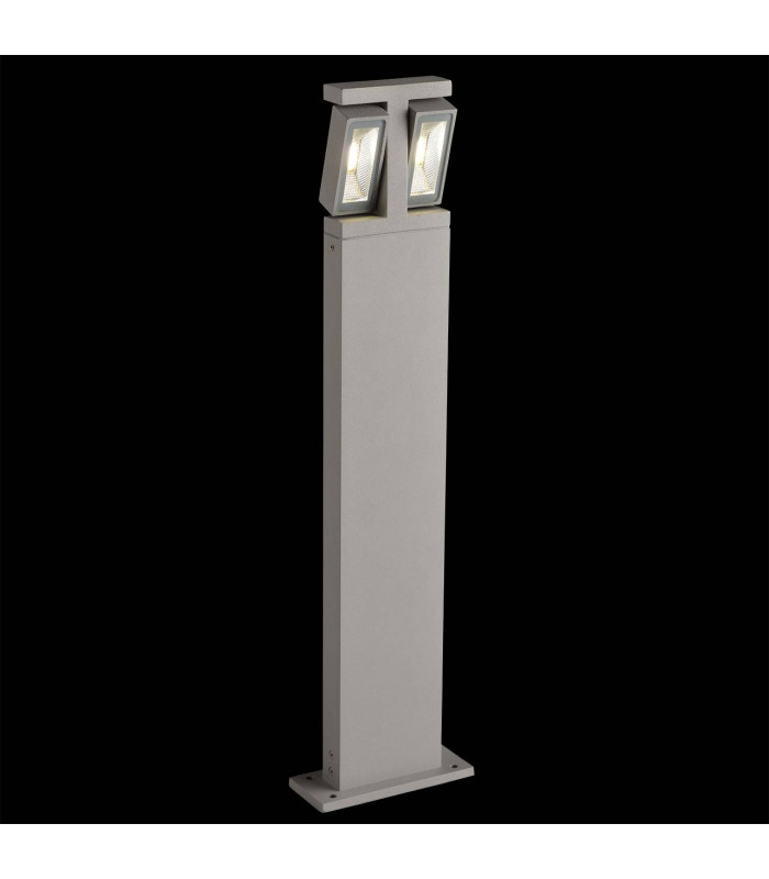 LED 2 Light Outdoor Bollard Light White with Glass Diffuser IP65