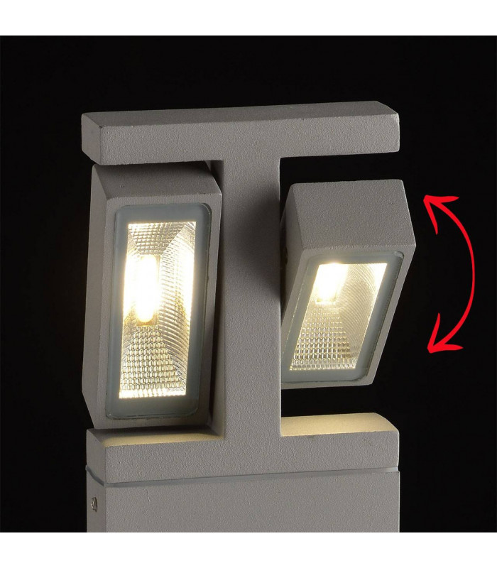 LED 2 Light Outdoor Bollard Light White with Glass Diffuser IP65
