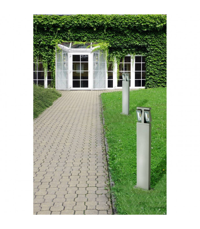 LED 2 Light Outdoor Bollard Light White with Glass Diffuser IP65