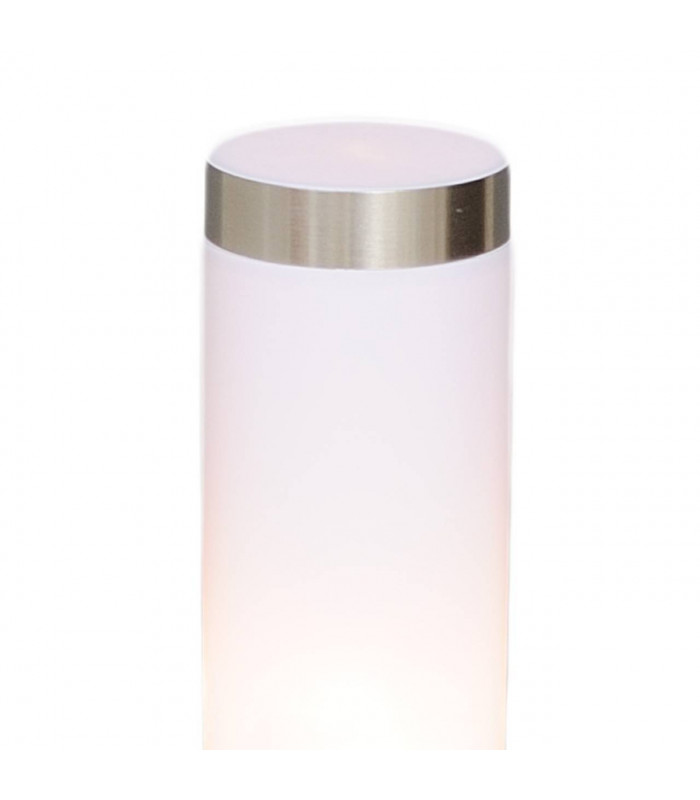 1 Light Outdoor Bollard Light White, Matt Chrome IP44, E27