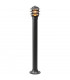 1 Light Outdoor Bollard Light Black with Glass Diffuser IP44, E27