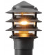 1 Light Outdoor Bollard Light Black with Glass Diffuser IP44, E27
