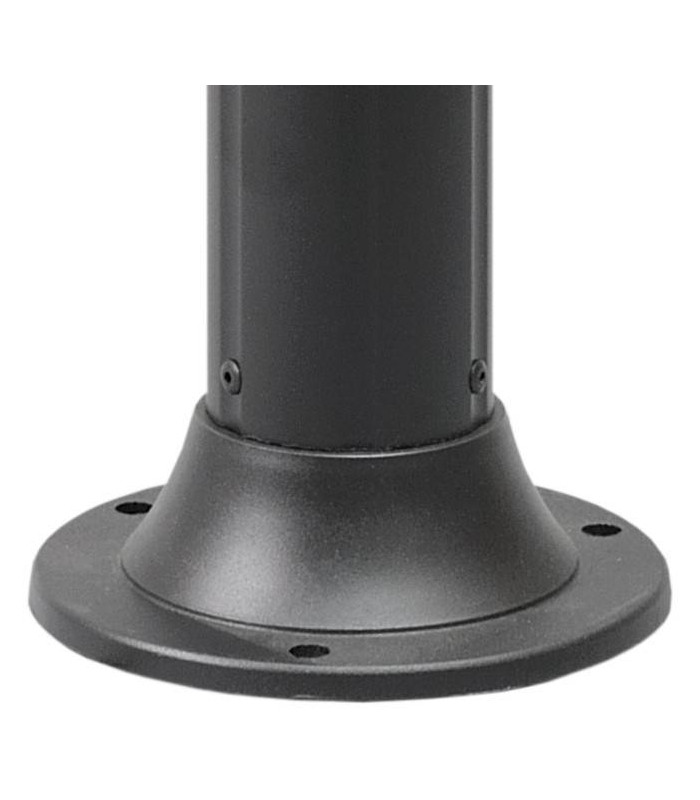 1 Light Outdoor Bollard Light Black with Glass Diffuser IP44, E27