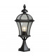 1 Light Outdoor Pedestal Lantern Black, E27