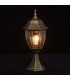 1 Light Outdoor Pedestal Lantern Black, Gold with Clear Glass IP44, E27