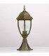 1 Light Outdoor Pedestal Lantern Black, Gold with Clear Glass IP44, E27